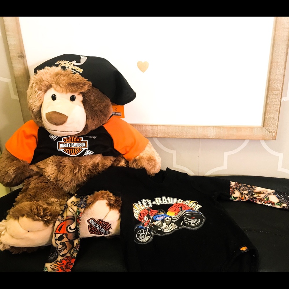 Harley Davidson Bear and onsie baby set!!